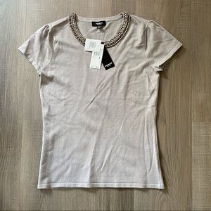 Premise Studio jeweled collar top